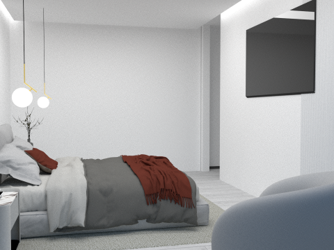 Design project for a three-room apartment from Kazakhstan Modello 3D