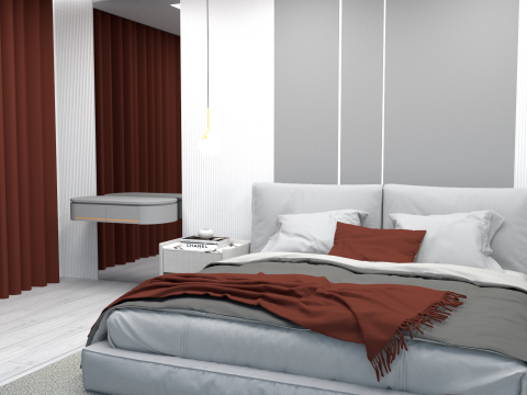 Design project for a three-room apartment from Kazakhstan Modello 3D