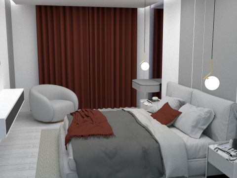 Design project for a three-room apartment from Kazakhstan Modello 3D