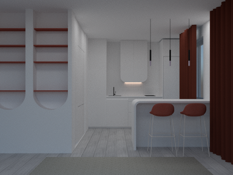 Design project for a three-room apartment from Kazakhstan Modello 3D