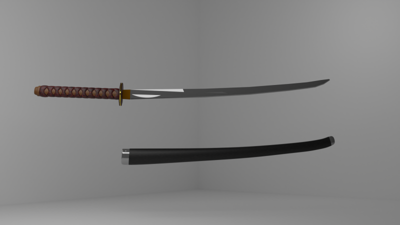 Katana with Sheath Modèle 3D .c4d .max .obj .3ds .fbx .stl .blend 