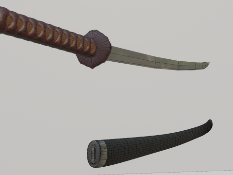 Katana with Sheath Modèle 3D