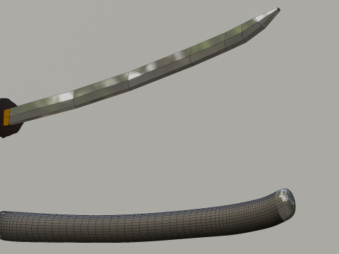 Katana with Sheath Modèle 3D