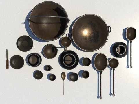 Ancient Items for Kitchen pbr 3D Model