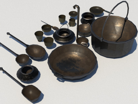 Ancient Items for Kitchen pbr 3D Model