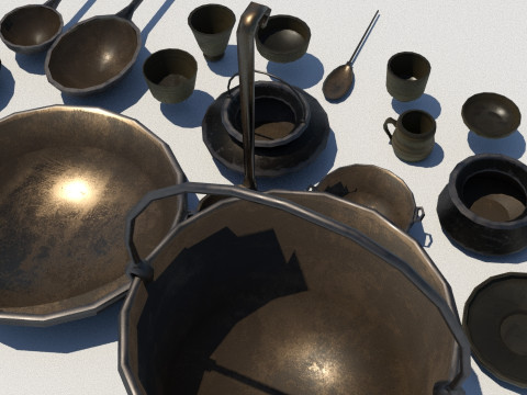 Ancient Items for Kitchen pbr 3D Model