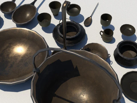 Ancient Items for Kitchen pbr 3D Model
