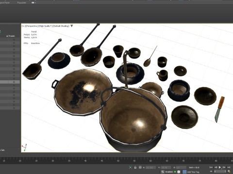 Ancient Items for Kitchen pbr 3D Model