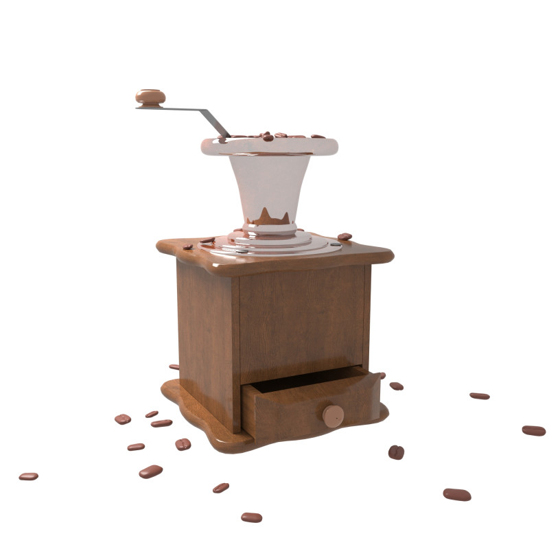 Manual coffee grinder 3D Model .c4d .max .obj .3ds .fbx .stl .blend 