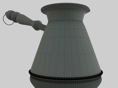 Old copper pot for coffee Cezve 3D Model