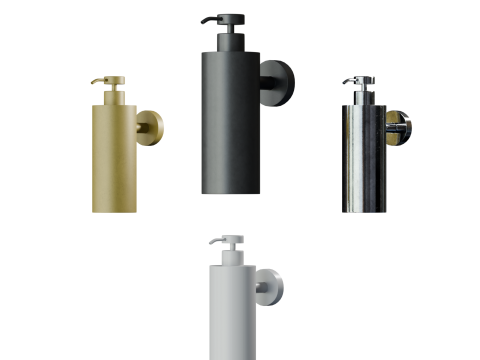 LUXE MATTE BLACK WALL MOUNTED SOAP DISPENSER 3D Model