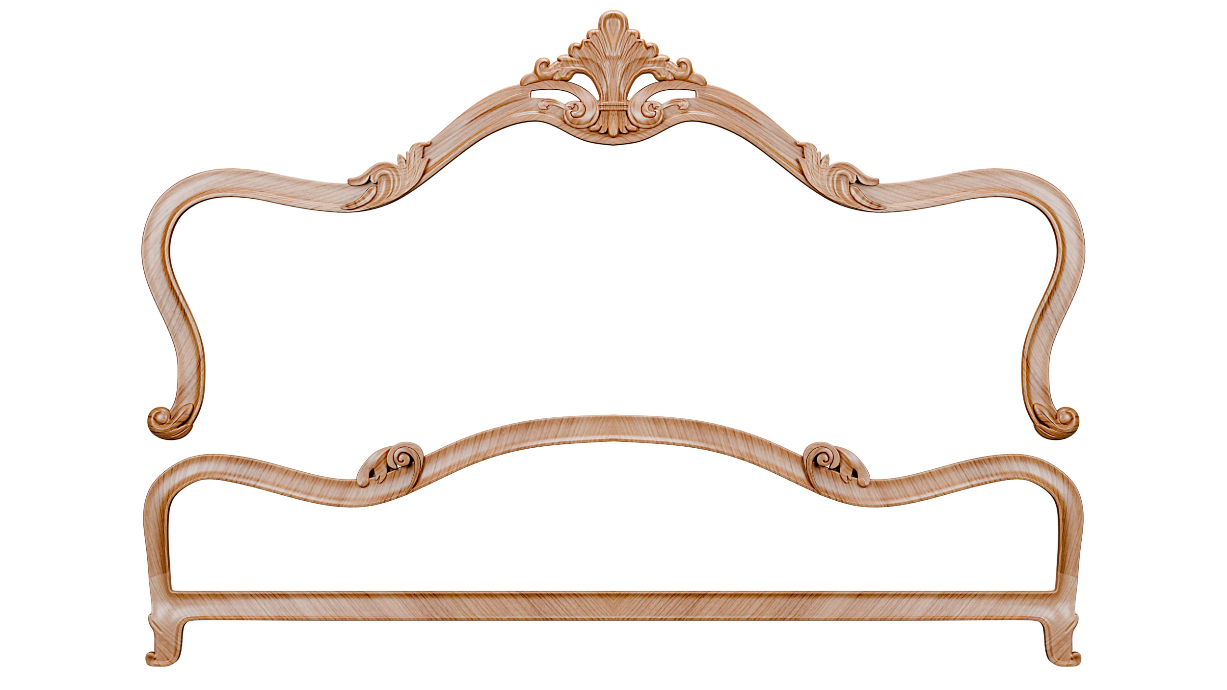 Neoclassic bed decoration 3D Model .c4d .max .obj .3ds .fbx .stl .blend 