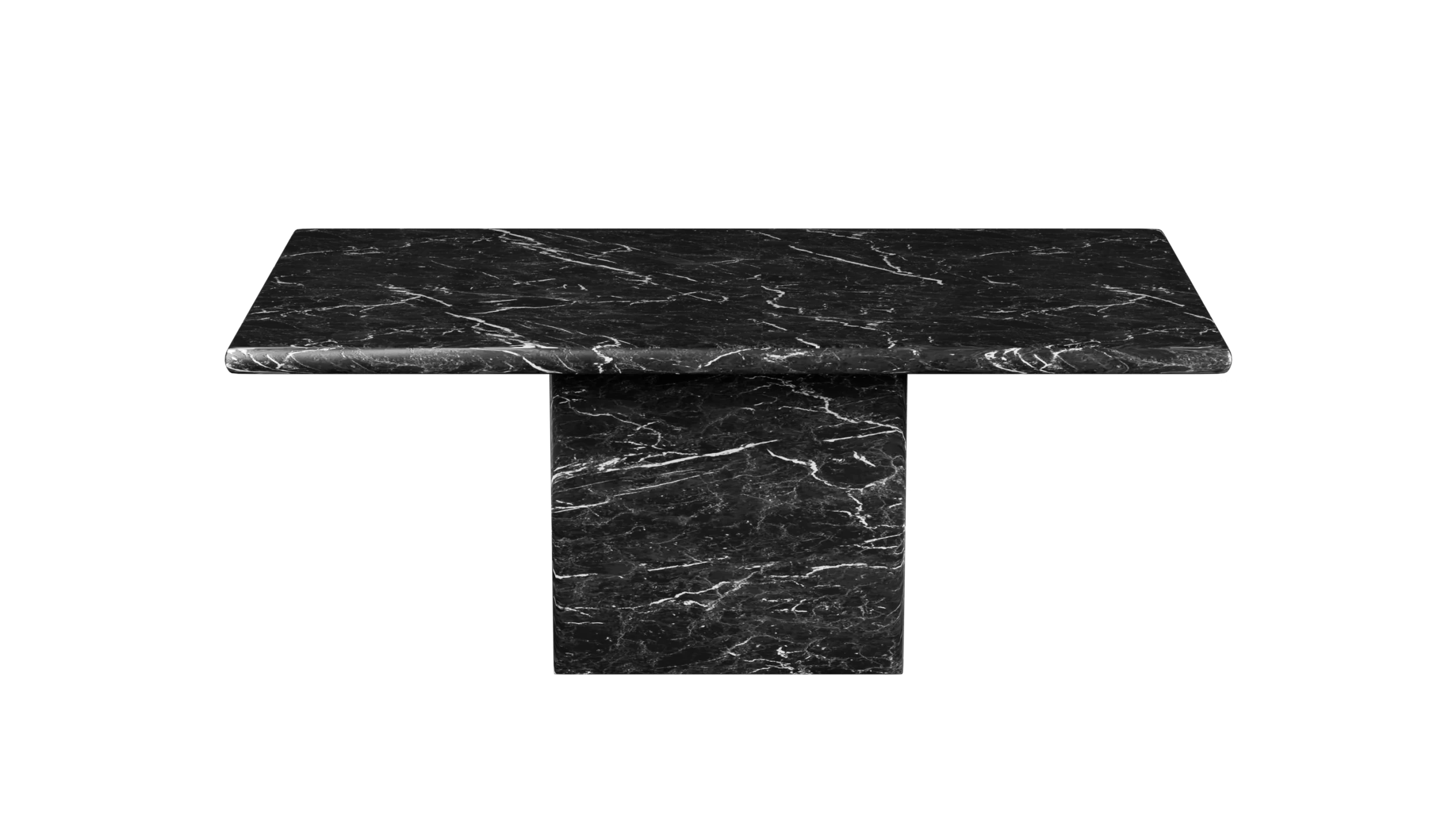 Nero Marquina Marble Dining Table Stone 3D Model .c4d .max .obj .3ds .fbx .stl .blend 