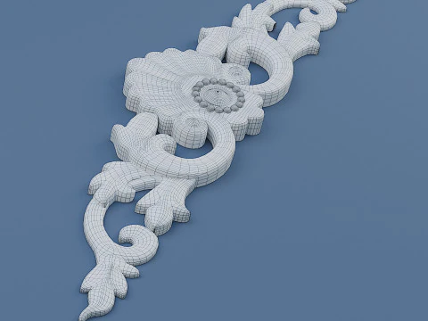 Cartouche 02 Decor molding 3D Model