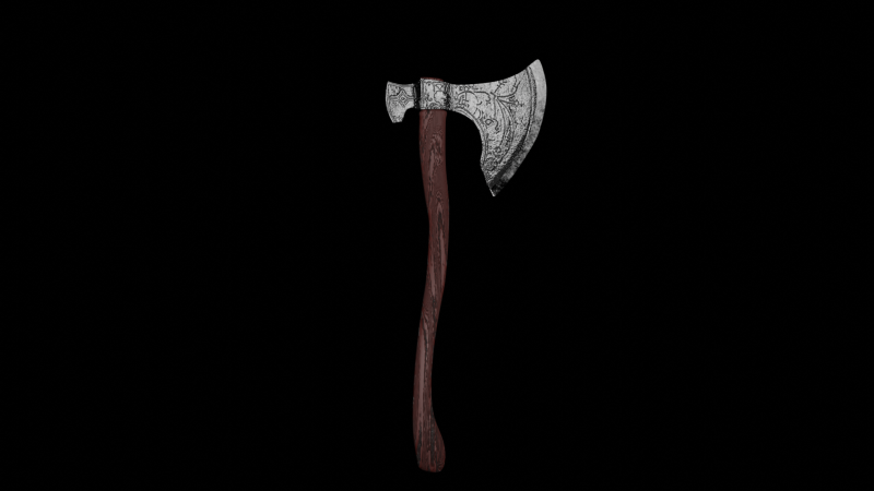 Viking axe Model 3D .c4d .max .obj .3ds .fbx .stl .blend 