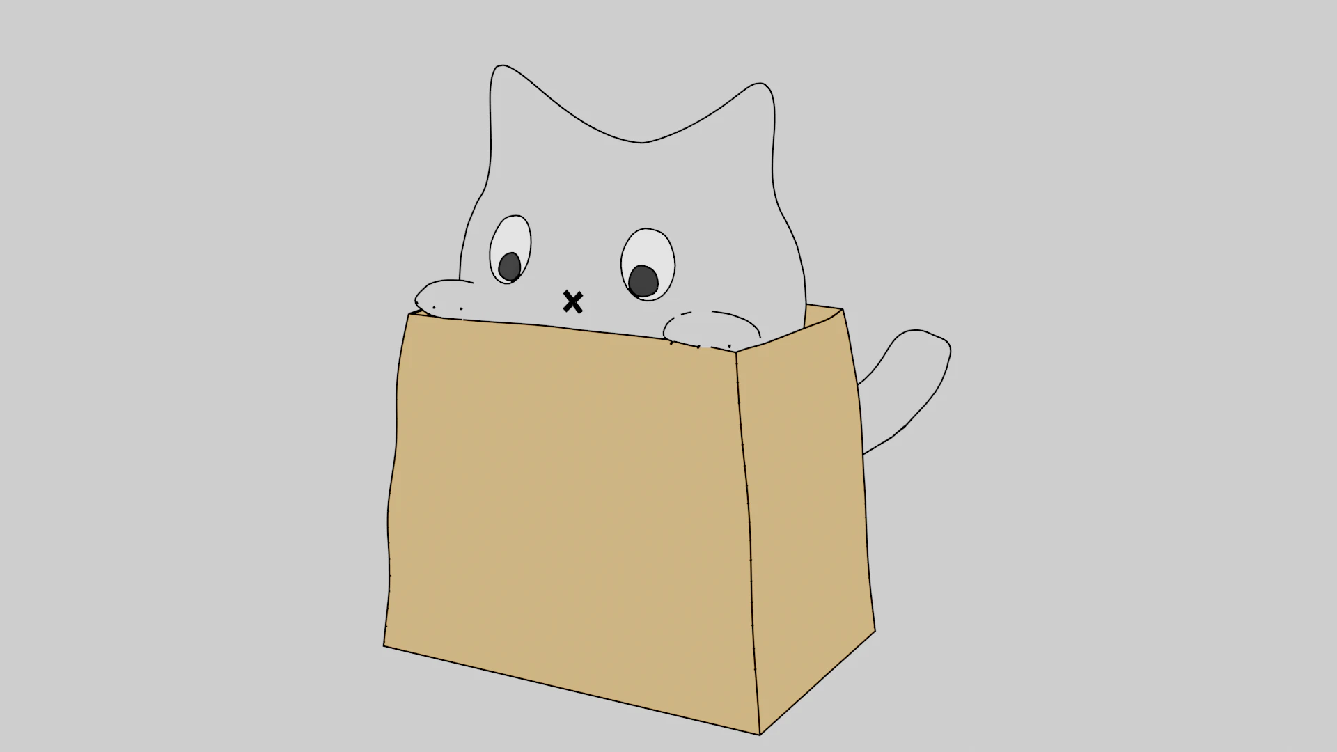 Cat in the paper bag 3D Model .c4d .max .obj .3ds .fbx .stl .blend 