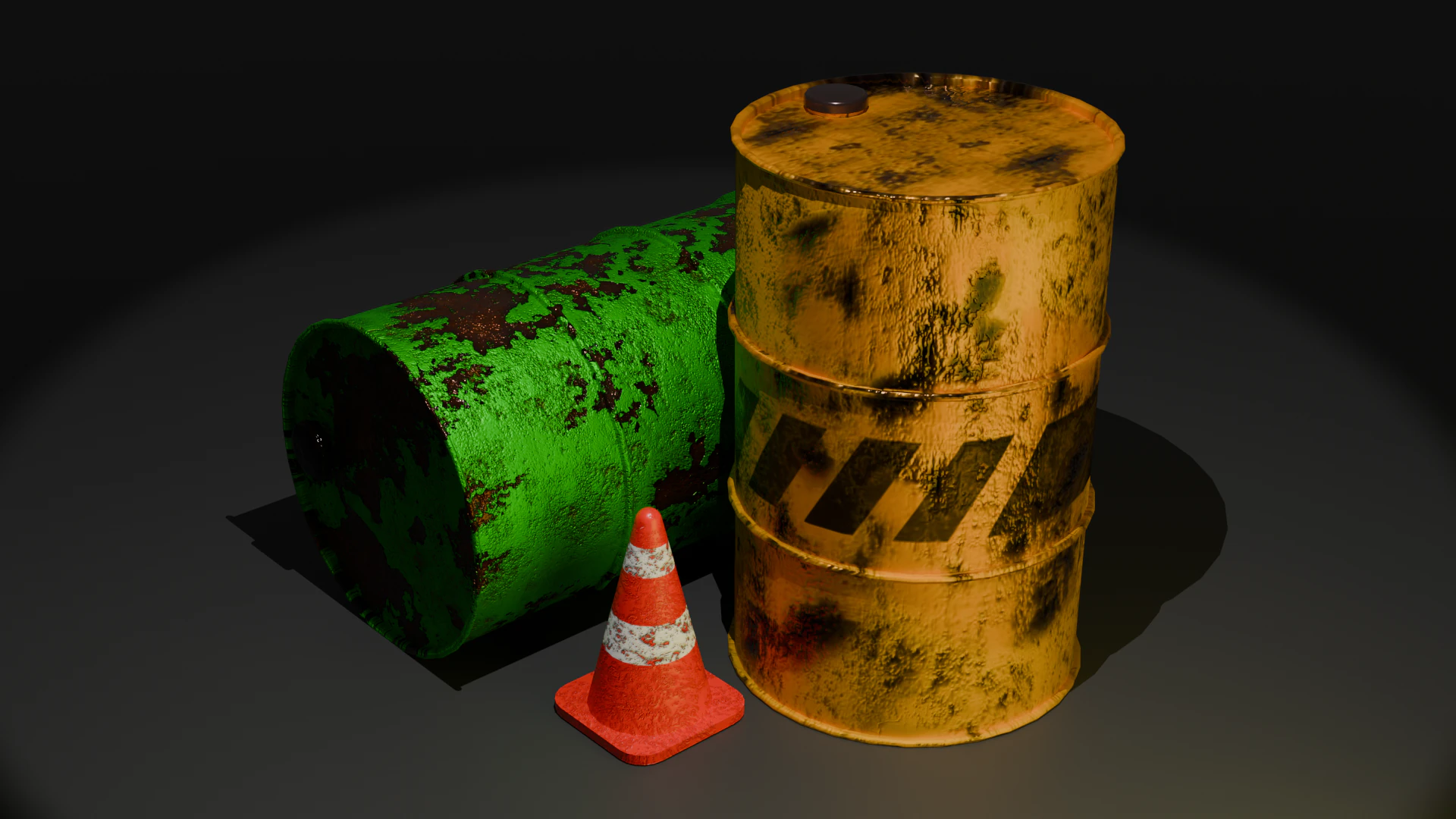Radioactive barrel 3D Model .c4d .max .obj .3ds .fbx .stl .blend 