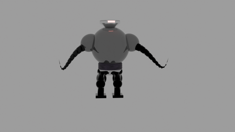Metal Robot Model 3D .c4d .max .obj .3ds .fbx .stl .blend 