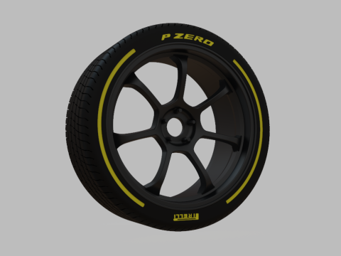 Miniature Konig Ultragram Rim and Tire - 3D Print - No Textures Modelo de impresión 3D