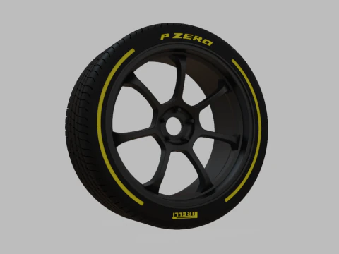 Miniature Konig Ultragram Rim and Tire - 3D Print - No Textures 3D Print Model