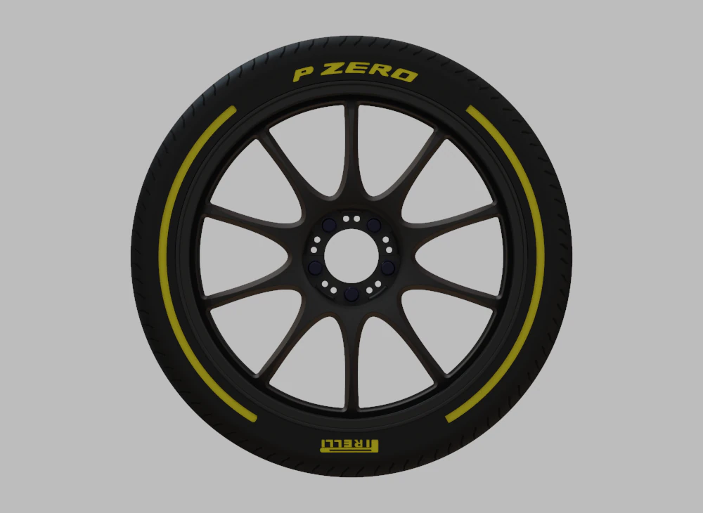 Miniature Konig Dekagram Rim Tire - 3D Print - No Textures 3D Print Model .c4d .max .obj .3ds .fbx .stl .blend