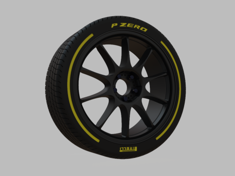 Miniature Konig Dekagram Rim Tire - 3D Print - No Textures 3Dプリントモデル