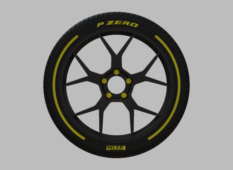 Miniature Konig Diverge Rim Tire - 3D Print - No Textures 3Dプリントモデル .c4d .max .obj .3ds .fbx .stl .blend 