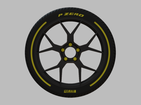 Miniature Konig Diverge Rim Tire - 3D Print - No Textures 3D Print Model