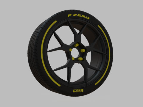Miniature Konig Diverge Rim Tire - 3D Print - No Textures 3Dプリントモデル