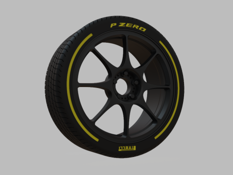 Miniature Konig Lockout Rim Tire - 3D Print - No Textures 3D Print Model