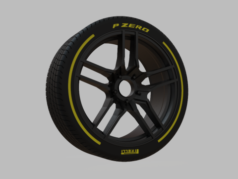 Miniature Konig - Intention Rim Tire - 3D Print - No Textures Model Cetak 3D