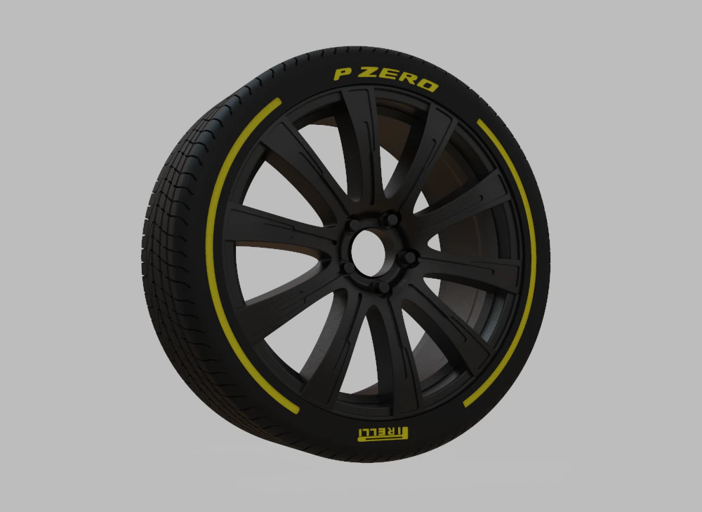 Miniature Konig Crown Rim Tire - 3D Print - No Textures 3D Print Model .c4d .max .obj .3ds .fbx .stl .blend 