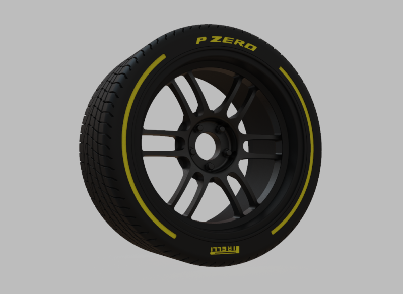 Miniature Enkei RPF1RS Rim Tire - 3D Print - No Textures Model Cetak 3D .c4d .max .obj .3ds .fbx .stl .blend
