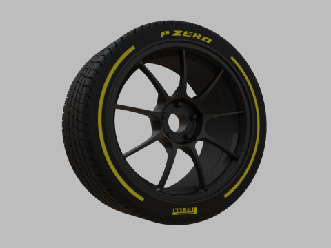 Miniature Enkei PF09 Rim Tire - 3D Print - No Textures 3Dプリントモデル