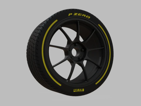 Miniature Enkei PF09 Rim Tire - 3D Print - No Textures 3D Print Model