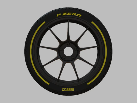 Miniature Enkei PF09 Rim Tire - 3D Print - No Textures 3D Print Model