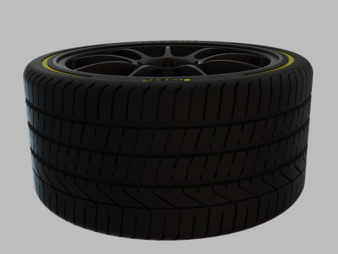 Miniature Enkei PF09 Rim Tire - 3D Print - No Textures 3D प्रिंट मॉडल