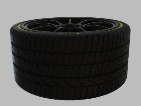 Miniature Enkei PF09 Rim Tire - 3D Print - No Textures 3D Print Model