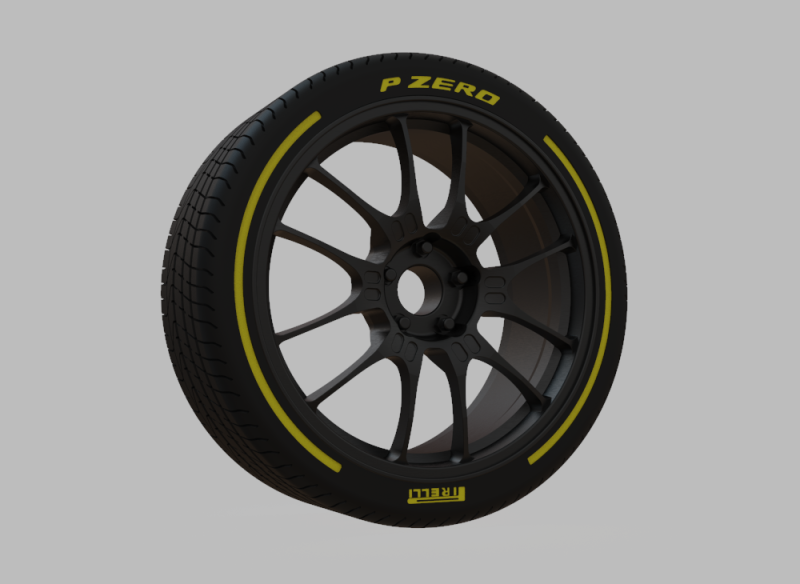 Miniature Enkei GTC02 Rim Tire - 3D Print - No Textures 3Dプリントモデル .c4d .max .obj .3ds .fbx .stl .blend 