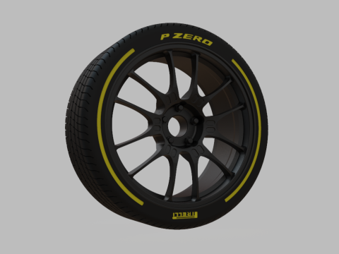 Miniature Enkei GTC02 Rim Tire - 3D Print - No Textures 3Dプリントモデル