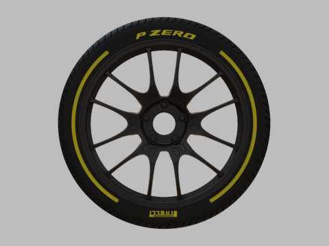 Miniature Enkei GTC02 Rim Tire - 3D Print - No Textures 3Dプリントモデル