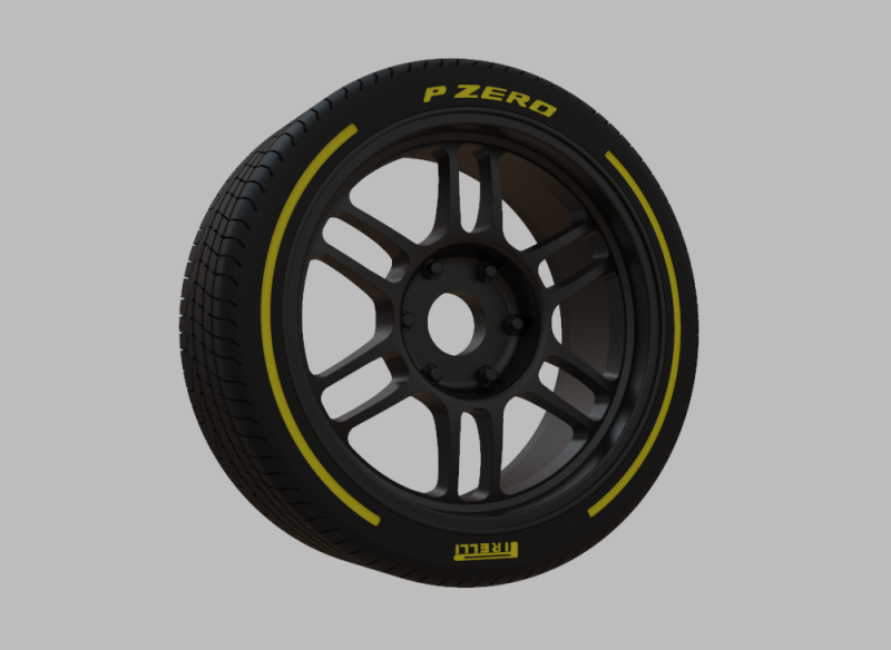 Miniature Enkei RPT1 Rim Tire - 3D Print - No Textures 3D Print Model .c4d .max .obj .3ds .fbx .stl .blend 