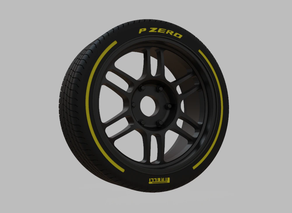 Miniature Enkei RPT1 Rim Tire - 3D Print - No Textures 3D Print Model .c4d .max .obj .3ds .fbx .stl .blend 