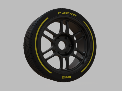 Miniature Enkei RPT1 Rim Tire - 3D Print - No Textures 3Dプリントモデル