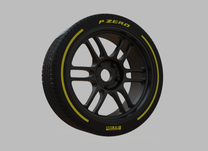 Miniature Enkei RPF1 Rim Tire - 3D Print - No Textures 3D Print Model .c4d .max .obj .3ds .fbx .stl .blend 