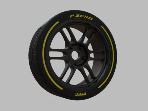 Miniature Enkei RPF1 Rim Tire - 3D Print - No Textures 3Dプリントモデル