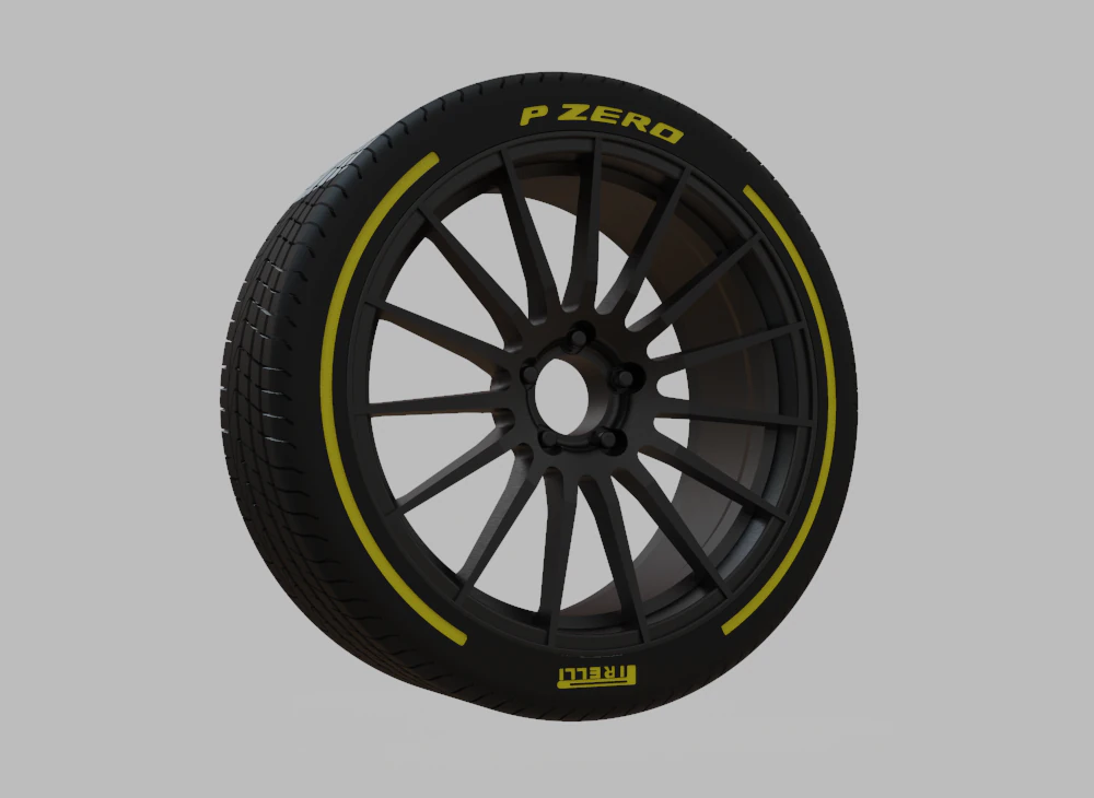 Miniature Enkei RS05RR Rim Tire - 3D Print - No Textures 3D Print Model .c4d .max .obj .3ds .fbx .stl .blend