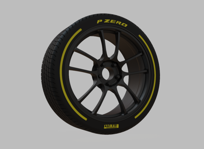 Miniature Enkei PF01 Rim Tire - 3D Print - No Textures Modelo de impresión 3D .c4d .max .obj .3ds .fbx .stl .blend 