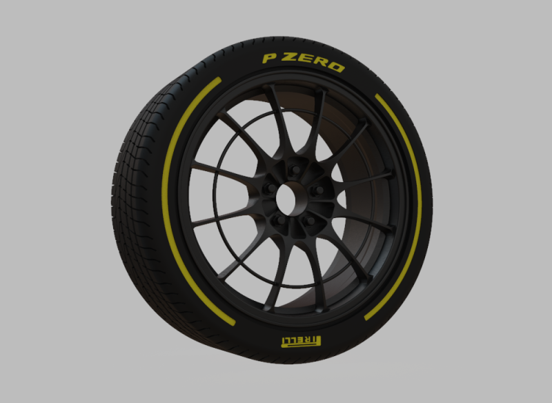 Miniature Enkei NT03M Rim Tire - 3D Print - No Textures Model Cetak 3D .c4d .max .obj .3ds .fbx .stl .blend 