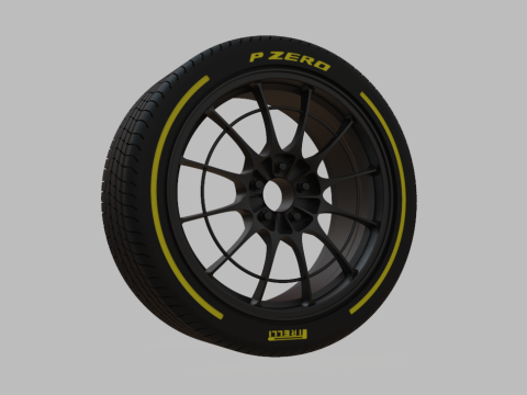 Miniature Enkei NT03M Rim Tire - 3D Print - No Textures 3Dプリントモデル